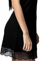 Merkloos DONEX-Dames Nachtjapon Tuniek Van Kant-Nachthemd Voor Dames-cadeau Voor Dames-zwart-M -Pyjama-S-Dames Winkel 166x840