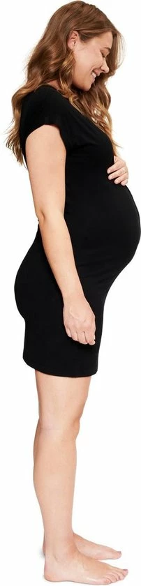 Het Bevallingsjurkje Bamboo Zwart Voor De Bevalling & Kraamtijd S/M 4 Het Bevallingsjurkje Bamboo Zwart Voor De Bevalling & Kraamtijd S/M - Afbeelding 4