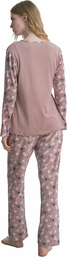Pijadore - Dames Pyjama Set, Lange Mouwen, Roze - L 3 Pijadore - Dames Pyjama Set, Lange Mouwen, Roze - L - Afbeelding 3