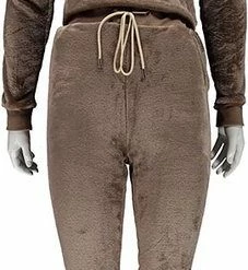 Apollo Dames Huispak Loungewear Bruin Fleece Incl Capuchon - Maat L/XL -Pyjama-S-Dames Winkel 227x840