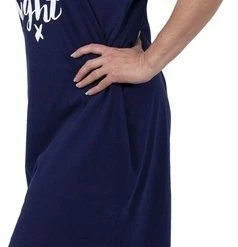 Amantes Dames Nachthemd Katoen Navy Blauw - Korte Mouw Ronde Hals - Maat M -Pyjama-S-Dames Winkel 238x840 1