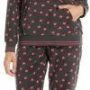 Rebelle Dames Pyjama Fleece - Pink Love - 48 - Grijs