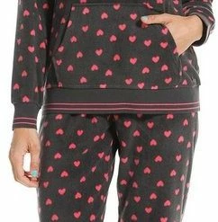 Rebelle Dames Pyjama Fleece - Pink Love - 48 - Grijs