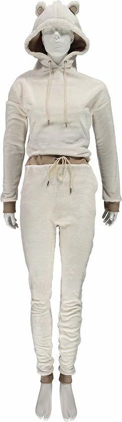 Apollo Dames Huispak Loungewear Beige Fleece Incl Capuchon - Maat S/M 5 Apollo Dames Huispak Loungewear Beige Fleece Incl Capuchon - Maat S/M - Afbeelding 5