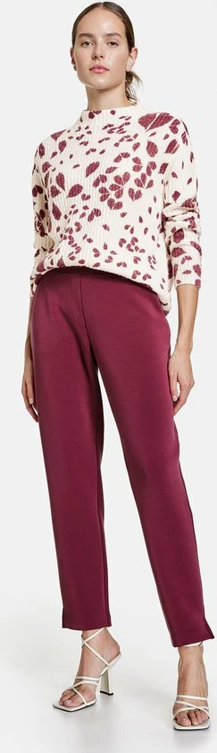 TAIFUN Dames 7/8-broek Van Zachte Stretchstof Black Cherry-46 4 TAIFUN Dames 7/8-broek Van Zachte Stretchstof Black Cherry-46 - Afbeelding 4