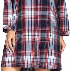 Flanellen Doorknoop Nachthemd Comtessa