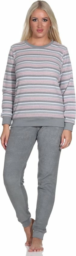 Normann Badstof Dames Pyjama Creative 69603 - Grijs - L 44/46 1 Normann Badstof Dames Pyjama Creative 69603 - Grijs - L 44/46