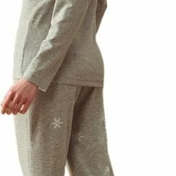 Feyza - 3 Delige Dames Pyjama Set, Lange Mouwen, Grijs - M -Pyjama-S-Dames Winkel 257x840 1