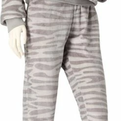 Apollo Huispak Dames | Zebra Print | Grijs | Maat S/M | Huispak Dames Volwassenen Fleece | Joggingpak Dames