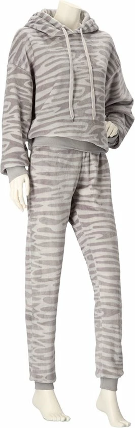 Apollo Huispak Dames | Zebra Print | Grijs | Maat S/M | Huispak Dames Volwassenen Fleece | Joggingpak Dames 1 Apollo Huispak Dames | Zebra Print | Grijs | Maat S/M | Huispak Dames Volwassenen Fleece | Joggingpak Dames