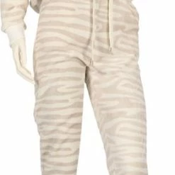Apollo Huispak Dames | Zebra Print | Beige | Maat L/XL | Huispak Dames Volwassenen Fleece | Joggingpak Dames