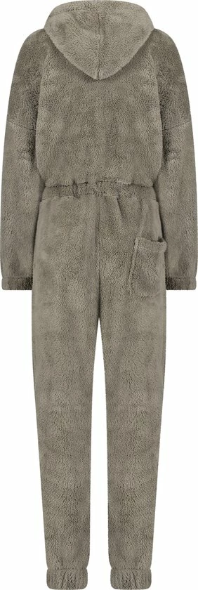 Hunkemöller Dames Nachtmode Onesie Fleece - Bruin - Maat S 3 Hunkemöller Dames Nachtmode Onesie Fleece - Bruin - Maat S - Afbeelding 3