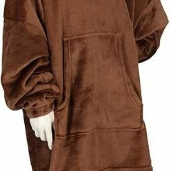 Apollo Oversized Beren Hoodie Kids | Donker Bruin | One Size | Hoodie Jongens | Hoodie Deken | Hoodie Meisjes