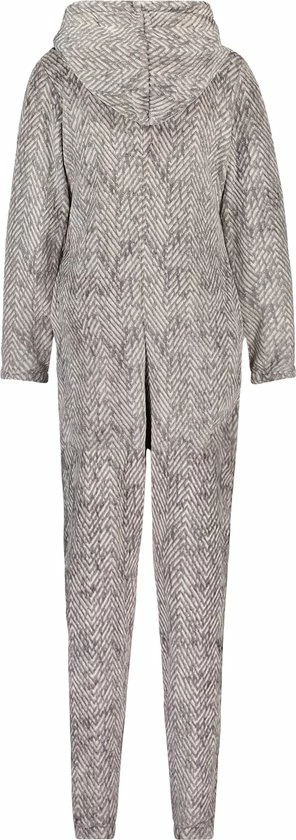 Hunkemöller Dames Nachtmode Onesie Flannel Fleece - Grijs - Maat XL 4 Hunkemöller Dames Nachtmode Onesie Flannel Fleece - Grijs - Maat XL - Afbeelding 4