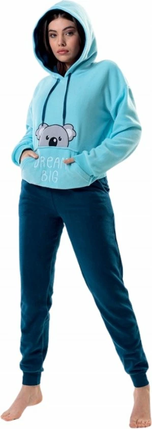 Vienetta Warme Winter Pyjama Dames Fleece | Lange Mouw Lange Broek | Blauw | Dames Pluche Huispak | Dikke Winterpyjama | Kangoeroe Sweatshirt L 1 Vienetta Warme Winter Pyjama Dames Fleece | Lange Mouw Lange Broek | Blauw | Dames Pluche Huispak | Dikke Winterpyjama | Kangoeroe Sweatshirt L