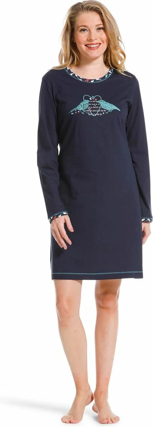 Pastunette - Blue Birds - Nachthemd - Blauw - Maat 48 2 Pastunette - Blue Birds - Nachthemd - Blauw - Maat 48 - Afbeelding 2