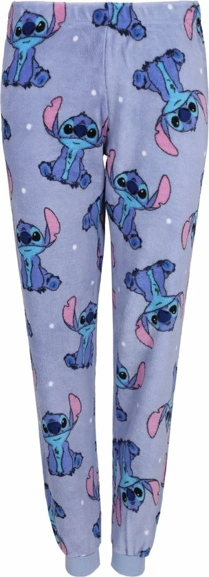 DISNEY Stitch - Warme Fleece Damespyjama, Lange Broek, Blauw / M 4 DISNEY Stitch - Warme Fleece Damespyjama, Lange Broek, Blauw / M - Afbeelding 4