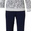 Pastunette - Winter Bloom - Pyjamaset - Wit/Blauw - Maat 42
