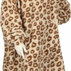 Apollo Oversized Hoodie Kids | Bruin | Luipaardprint | One Size | Hoodie Jongens | Hoodie Deken | Hoodie Meisjes