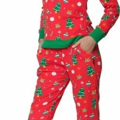 Happy Pyjamas Happy Pyjama's Rode Kerst Pyjama Maat: 'M' (XS-XXL) - Super Leuke Dames Pyjama Van Katoen In Een Mooi Kerst Thema. Comfortabele Pyjamaset Voor Dames!