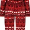 Hunkemöller Dames Nachtmode Flannel Fleece Onesie Fairisle - Rood - Maat L