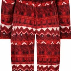 Hunkemöller Dames Nachtmode Flannel Fleece Onesie Fairisle - Rood - Maat L