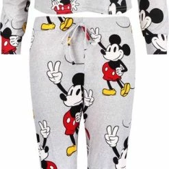 DISNEY Mickey Mouse - Grijze Pyjama Voor Dames Met Lange Mouwen / XL