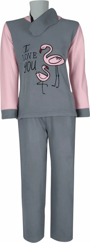 UNIFICATO Dames Pyjamaset - Huispak - Fleece - Grijs - Maat L 1 UNIFICATO Dames Pyjamaset - Huispak - Fleece - Grijs - Maat L