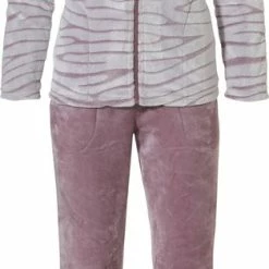 Merkloos Pasha Dames Huispak Fleece | MAAT 42 | Zebra | Oudroze