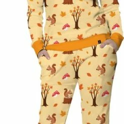 Happy Pyjamas Happy Pyjama's - Herfst Dames Pyjama - Paddestoelen, Eekhoorns En Herfstbladeren - Premium Zacht Katoen - Maat XL (XS-XXL) -Pyjama-S-Dames Winkel 314x840 4