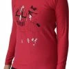 VANILLA – Dames Pyjama – Tweedelig – Egyptisch Katoen -Slim Fit – Rood/Zwart - S - PJ1238