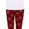 Wit-bordeauxrode Damespyjama, Lange Broek Harry Potter / XL