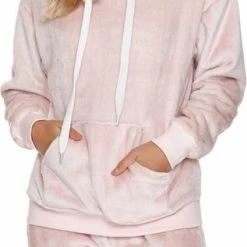 Doctor Nap Huispak Dames Fleece | Joggingpak Dames | Trainingspak Dames | Lange Mouw Lange Broek | Light Pink DRS.4549 XL