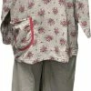Merkloos Dames Pyjamaset Flanel Met Bloemenprint L Grijs/roze