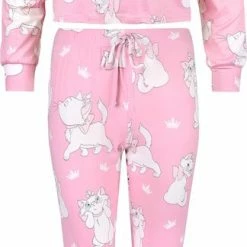 DISNEY Marie Cat - Roze Damespyjama Met Lange Mouwen / S