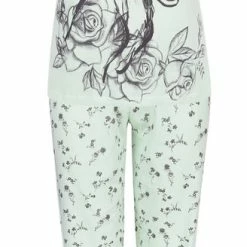 Mintkleurige, Katoenen Damespyjama Met Bloemenmotief - Bambi DISNEY / XS