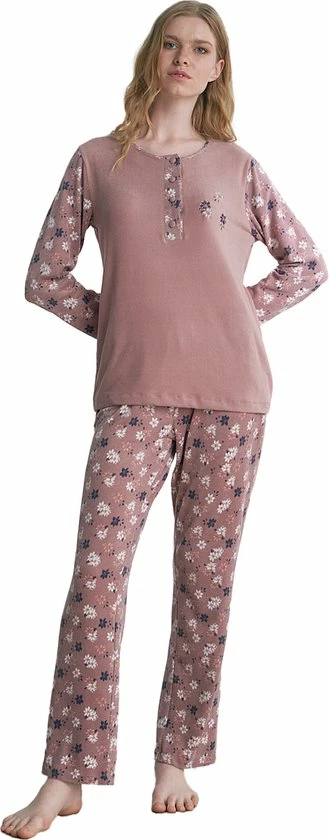 Pijadore - Dames Pyjama Set, Lange Mouwen, Roze - L 4 Pijadore - Dames Pyjama Set, Lange Mouwen, Roze - L - Afbeelding 4