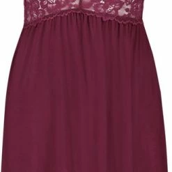 Hunkemöller Nachtmode Dames Slipdress Nora Lace - Rood - Maat M