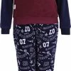 Marineblauwe-Bordeauxrode Pyjamaset Met Lange Mouwen En Broek - HARRY POTTER / S