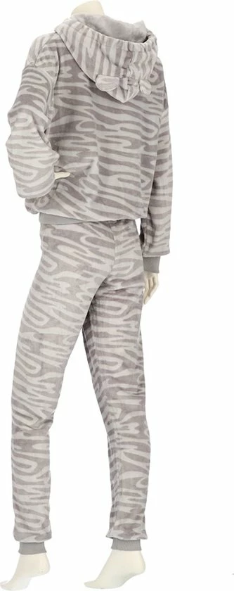 Apollo Huispak Dames | Zebra Print | Grijs | Maat S/M | Huispak Dames Volwassenen Fleece | Joggingpak Dames 3 Apollo Huispak Dames | Zebra Print | Grijs | Maat S/M | Huispak Dames Volwassenen Fleece | Joggingpak Dames - Afbeelding 3