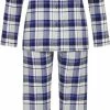 Ringella Dames Pyjama Flanel - Blauwe Ruit - 46