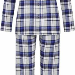 Ringella Dames Pyjama Flanel - Blauwe Ruit - 46