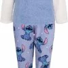 DISNEY Stitch - Warme Fleece Damespyjama, Lange Broek, Blauw / M