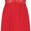 Hunkemöller Nachtmode Dames Slipdress Nora Lace - Rood - Maat 3XL
