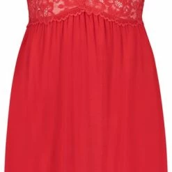 Hunkemöller Nachtmode Dames Slipdress Nora Lace - Rood - Maat 3XL