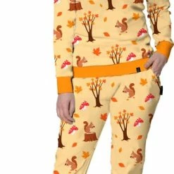 Happy Pyjamas Happy Pyjama's - Paddestoelen, Eekhoorns En Herfstbladeren - Pyama Dames Volwassenen - Premium Zacht Katoen - Maat XXL (XS-XXL) -Pyjama-S-Dames Winkel 339x840 7