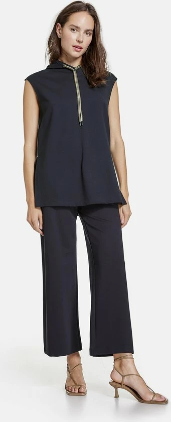 TAIFUN Dames Wijde 7/8-broek Van Jersey ECOVERO™ Navy-48 4 TAIFUN Dames Wijde 7/8-broek Van Jersey ECOVERO™ Navy-48 - Afbeelding 4