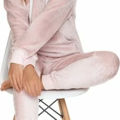 Doctor Nap Huispak Dames Fleece | Joggingpak Dames | Trainingspak Dames | Lange Mouw Lange Broek | Light Pink DRS.4549 XL -Pyjama-S-Dames Winkel 342x840