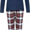 Happy Shorts Dames Kerst Pyjama Shirt + Broek Blauw / Geruit - Maat L