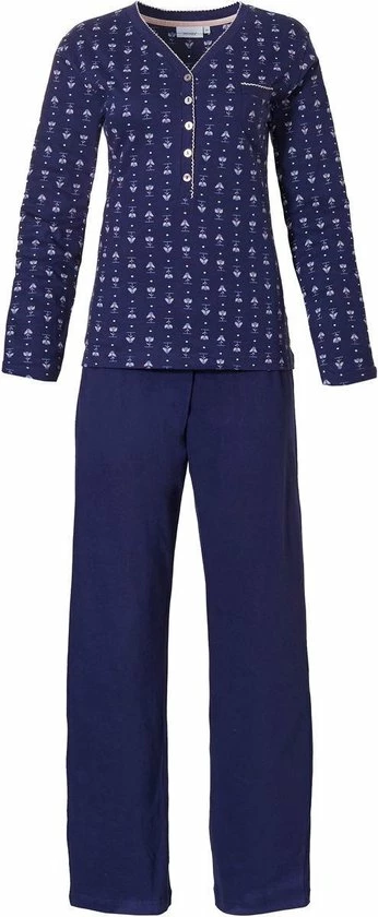 Pastunette Blauwe Katoenen Dames Pyjama 1 Pastunette Blauwe Katoenen Dames Pyjama